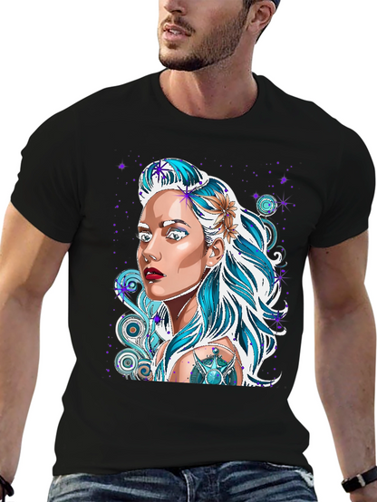 Woman Portrait Graphic Black T-Shirt