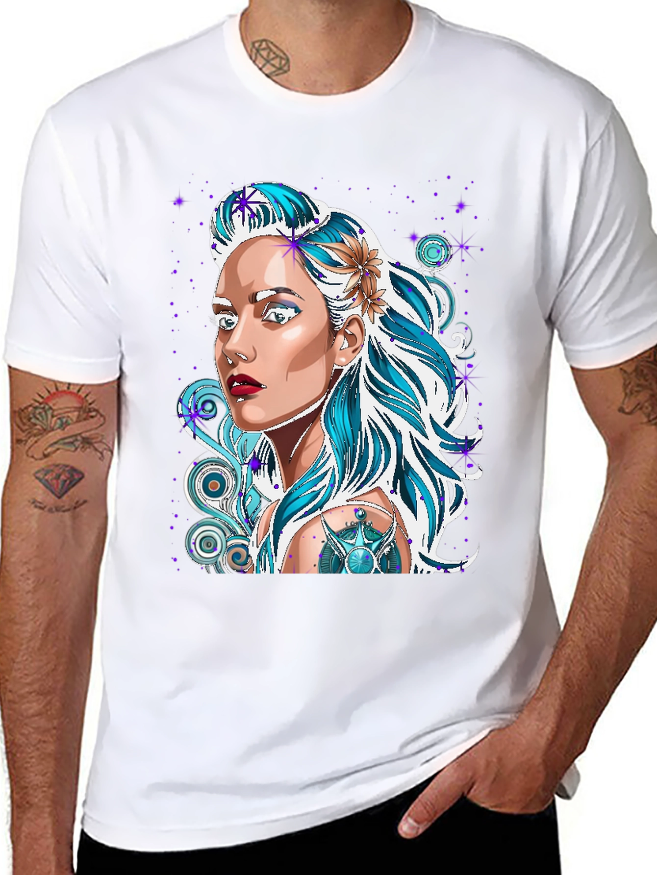 Woman Portrait Graphic Black T-Shirt