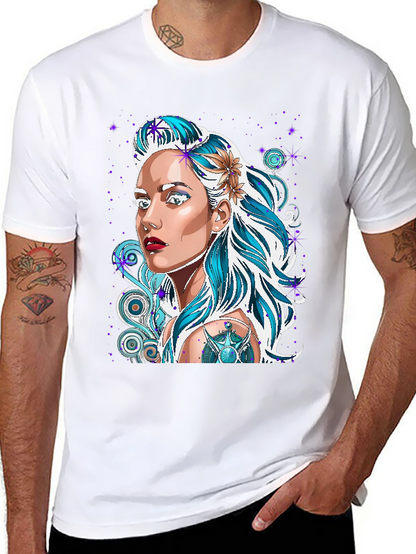 Woman Portrait Graphic Black T-Shirt