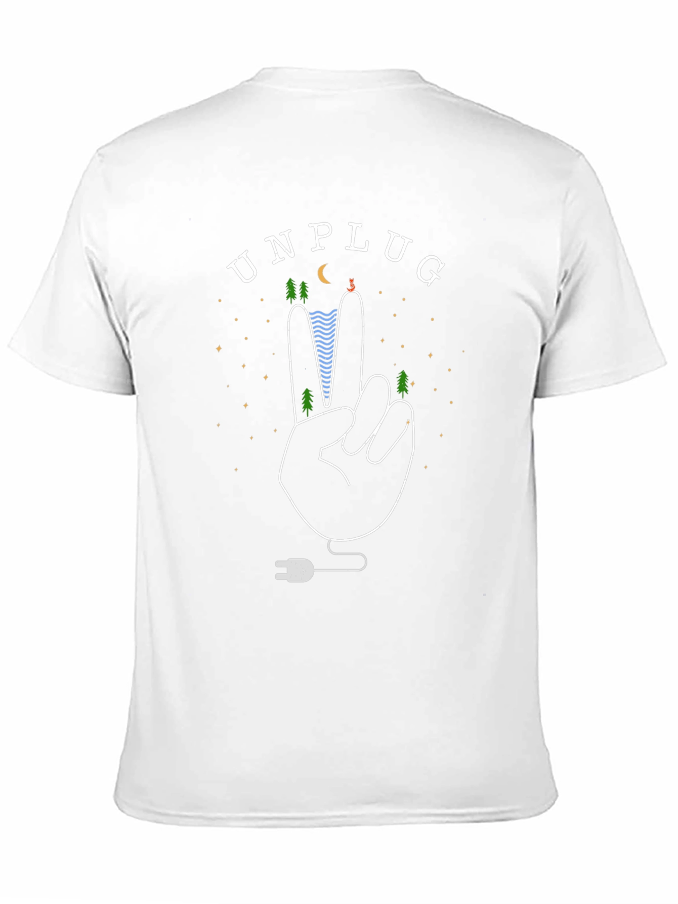 Unplug Nature Graphic Tee - Black Cotton T-Shirt