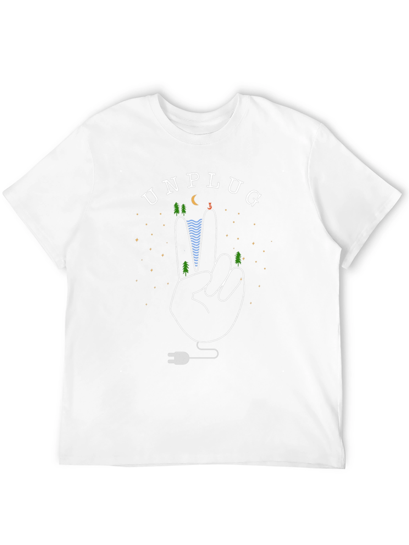 Unplug Nature Graphic Tee - Black Cotton T-Shirt