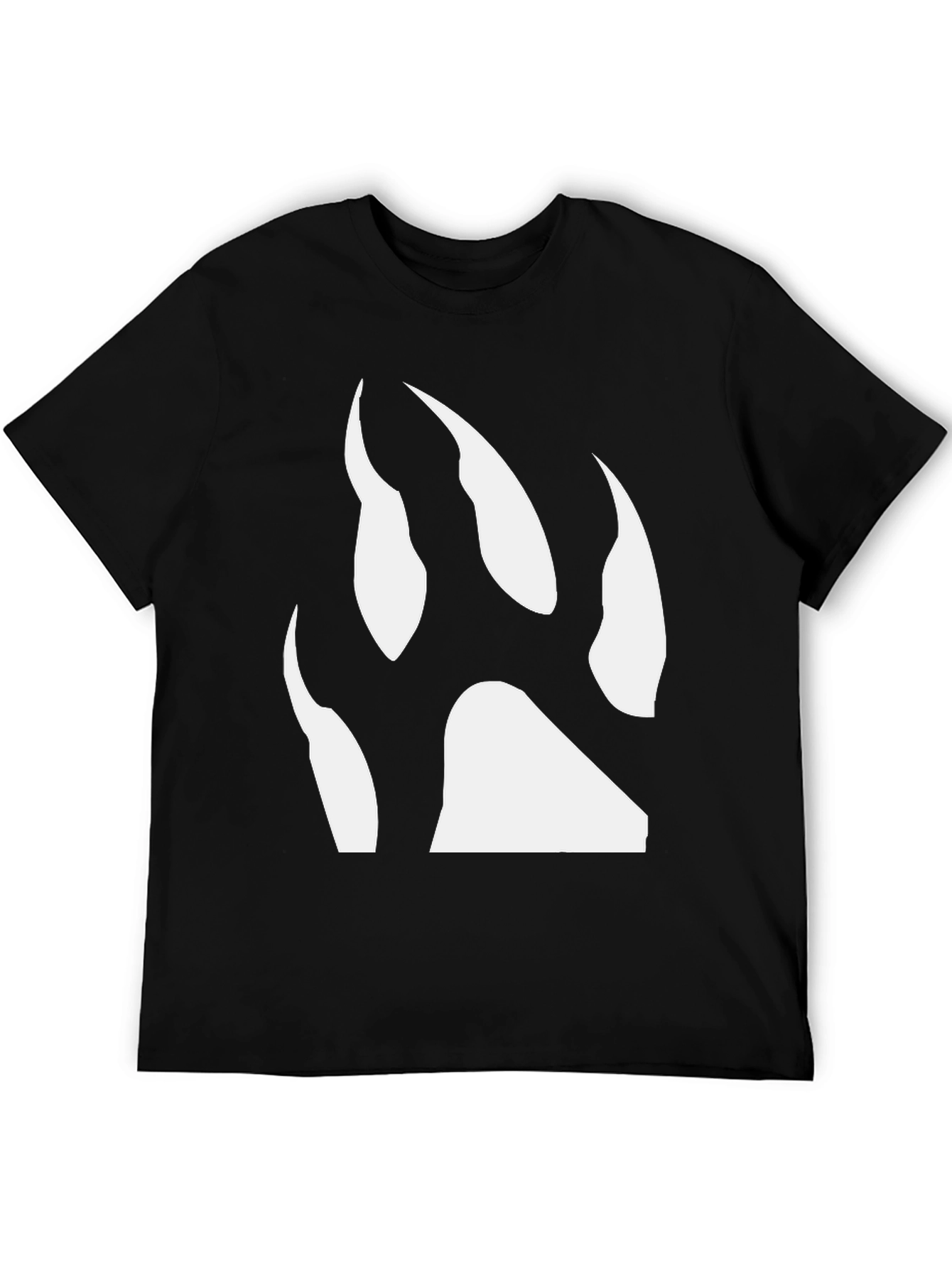Black T-Shirt with White Bear Paw Print