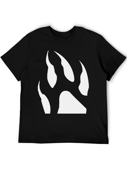 Black T-Shirt with White Bear Paw Print