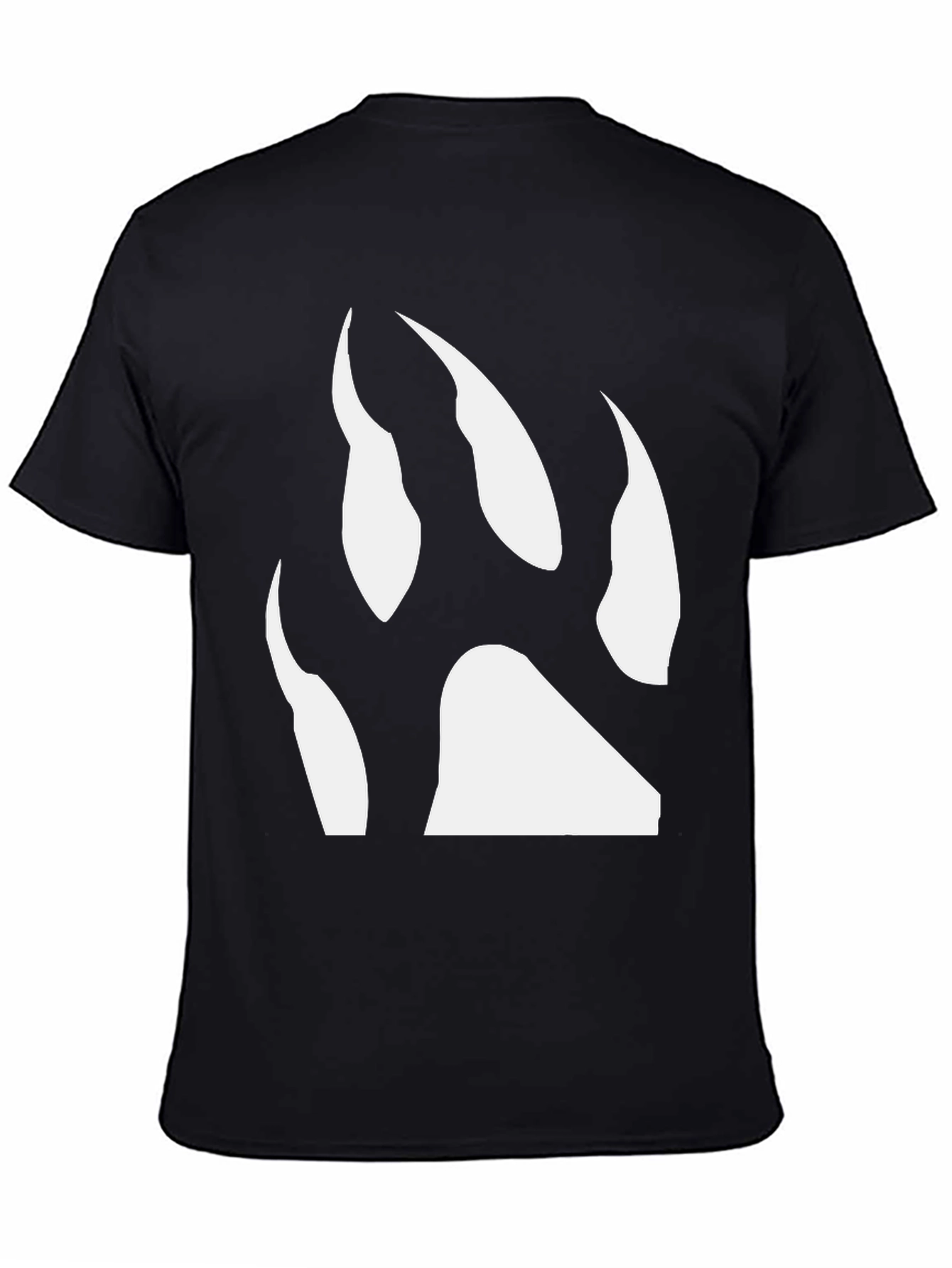 Black T-Shirt with White Bear Paw Print