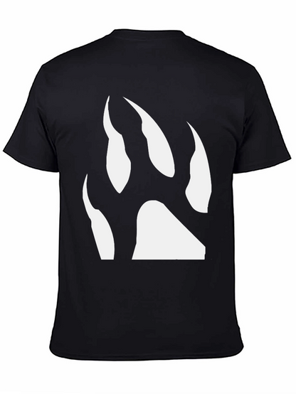 Black T-Shirt with White Bear Paw Print
