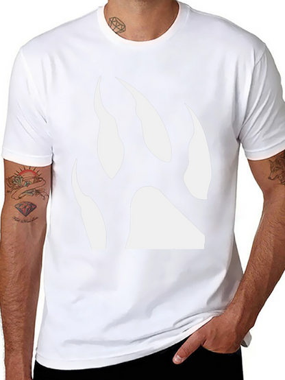 Black T-Shirt with White Bear Paw Print