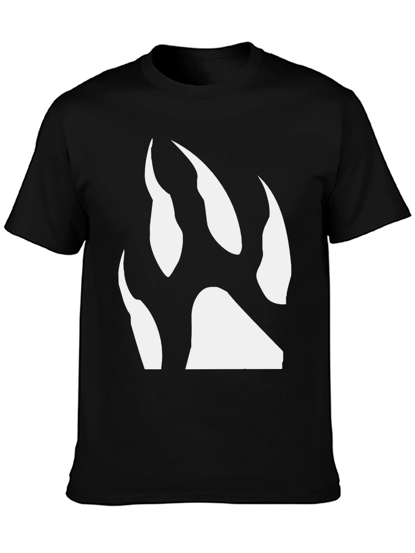 Black T-Shirt with White Bear Paw Print