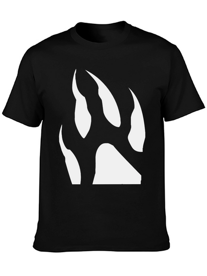 Black T-Shirt with White Bear Paw Print