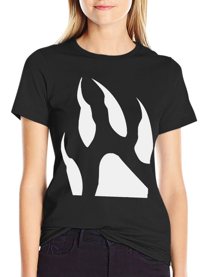 Black T-Shirt with White Bear Paw Print