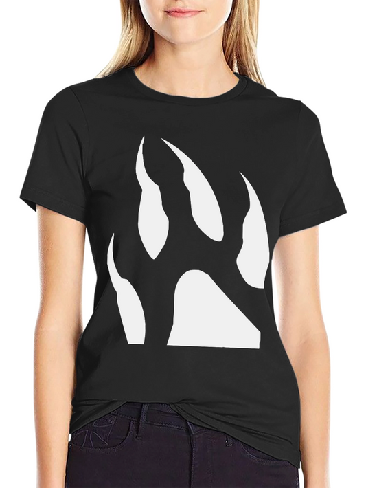 Black T-Shirt with White Bear Paw Print