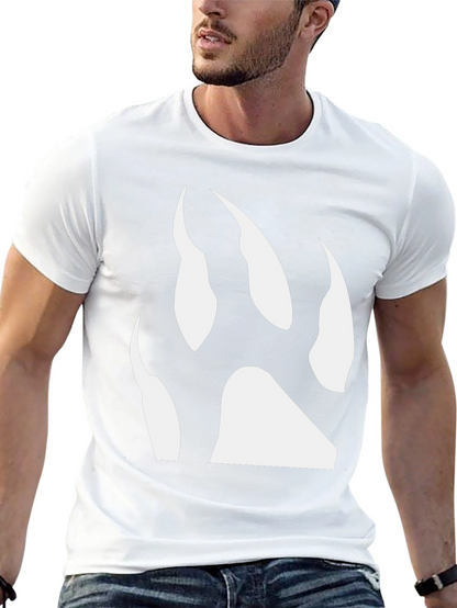 Black T-Shirt with White Bear Paw Print