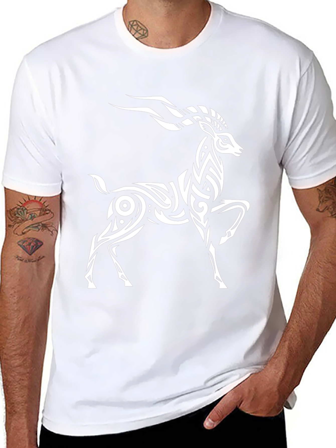 Stylish Tribal Antelope Graphic Tee