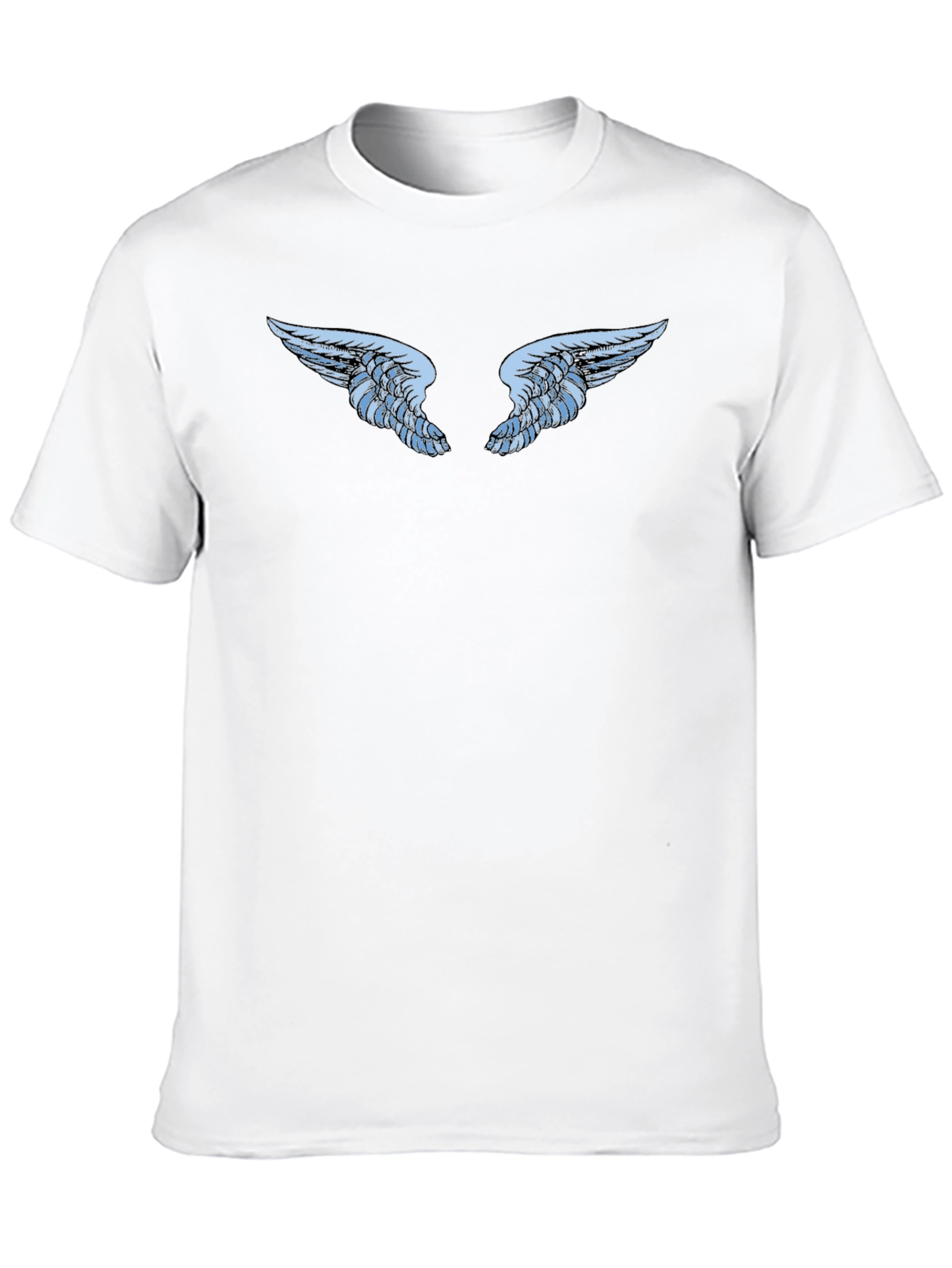 Black T-Shirt with Angel Wings Graphic