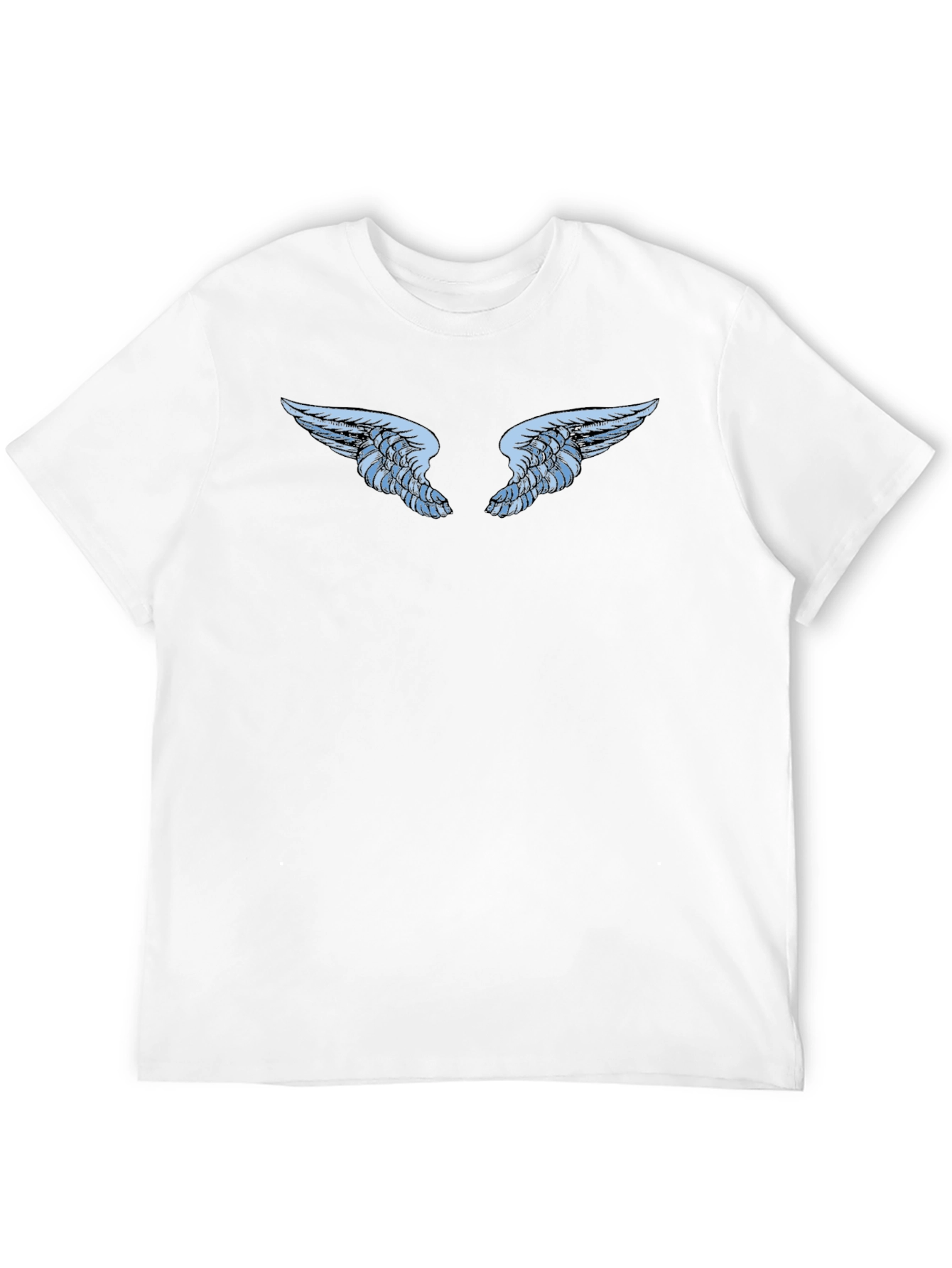 Black T-Shirt with Angel Wings Graphic