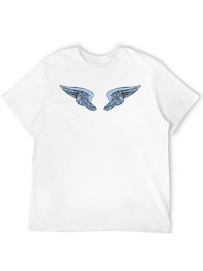 Black T-Shirt with Angel Wings Graphic
