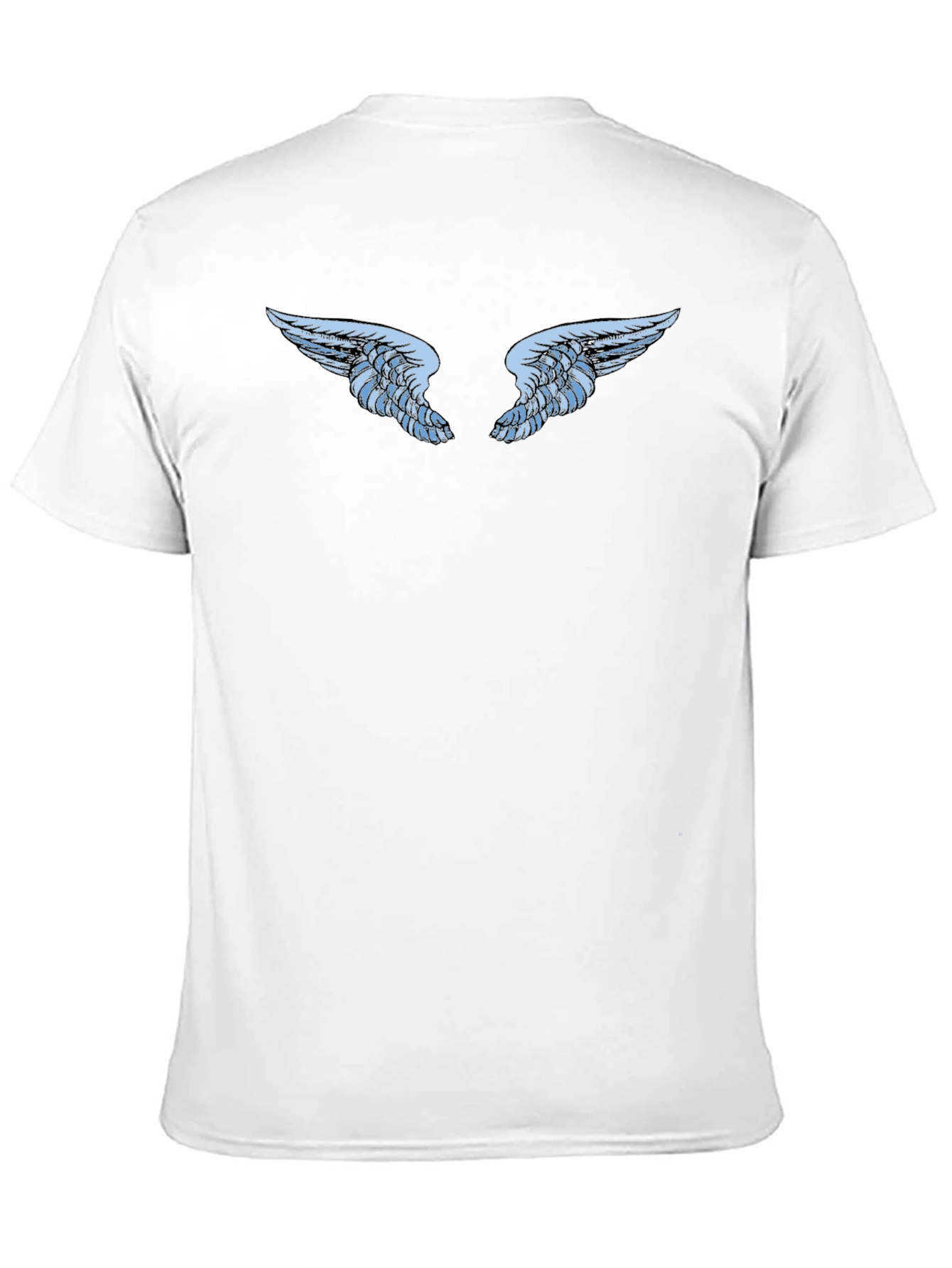 Black T-Shirt with Angel Wings Graphic