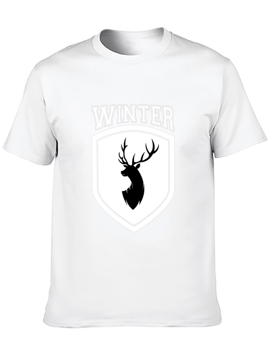 Winter Deer Crest Black T-Shirt