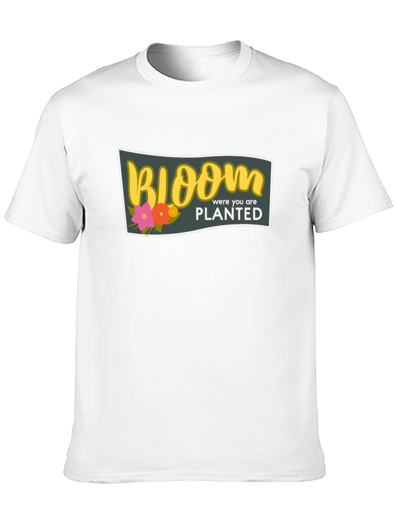 Bloom Where You Are Planted Black T-Shirt