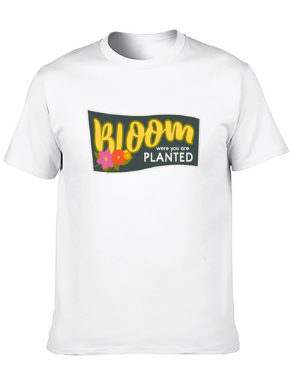 Bloom Where You Are Planted Black T-Shirt