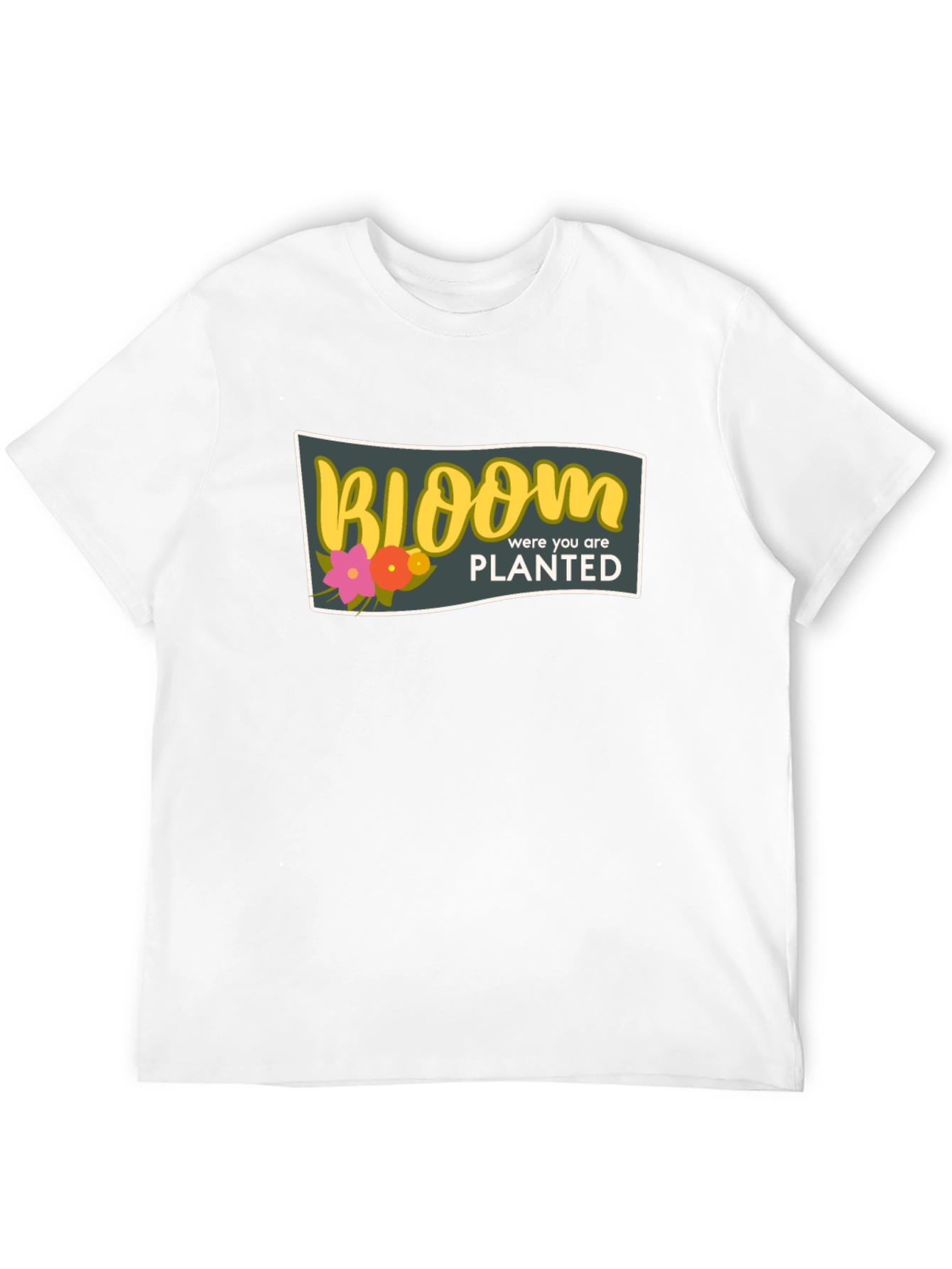Bloom Where You Are Planted Black T-Shirt
