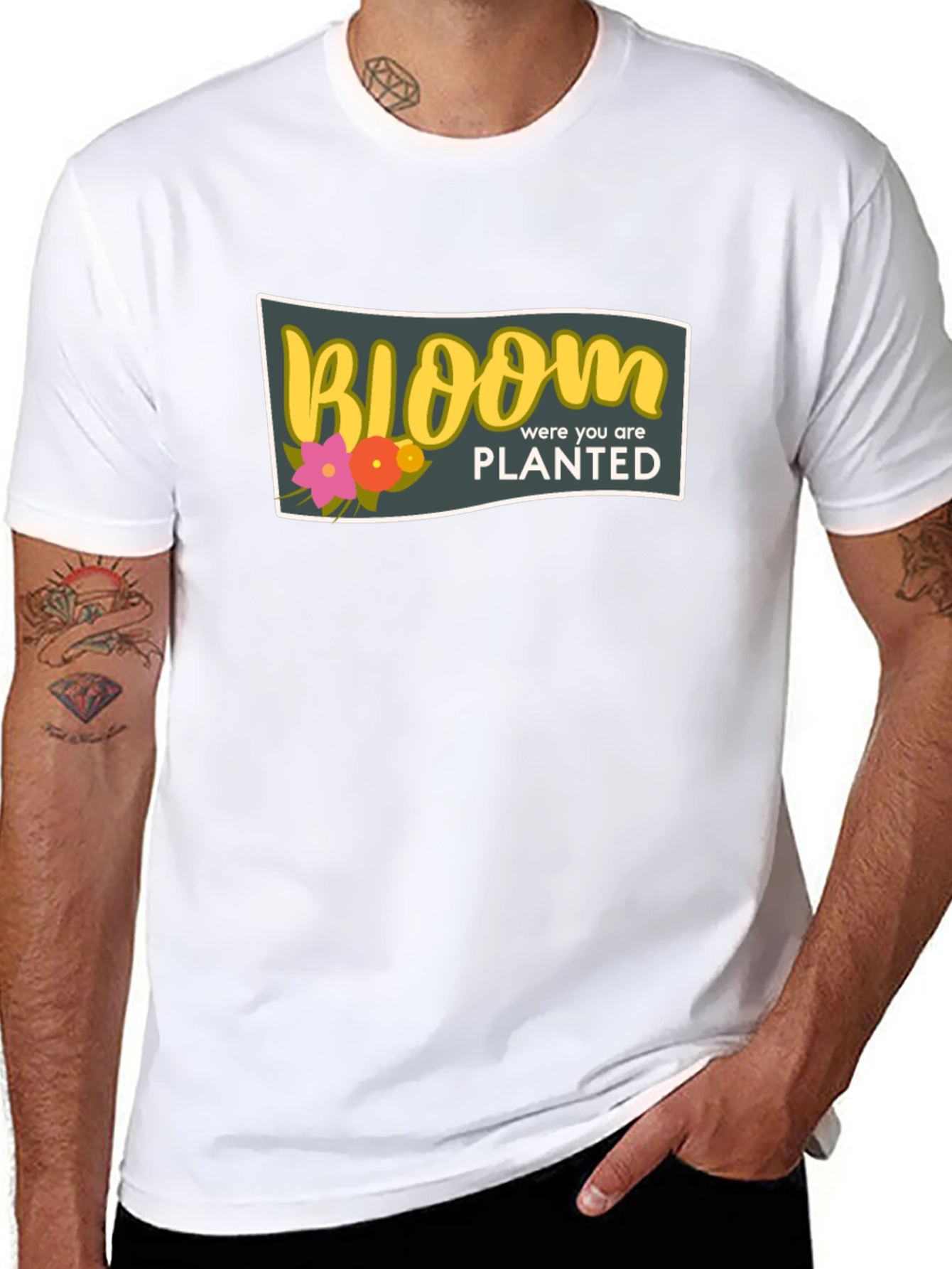 Bloom Where You Are Planted Black T-Shirt