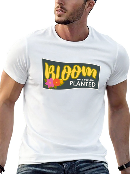 Bloom Where You Are Planted Black T-Shirt