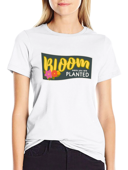 Bloom Where You Are Planted Black T-Shirt