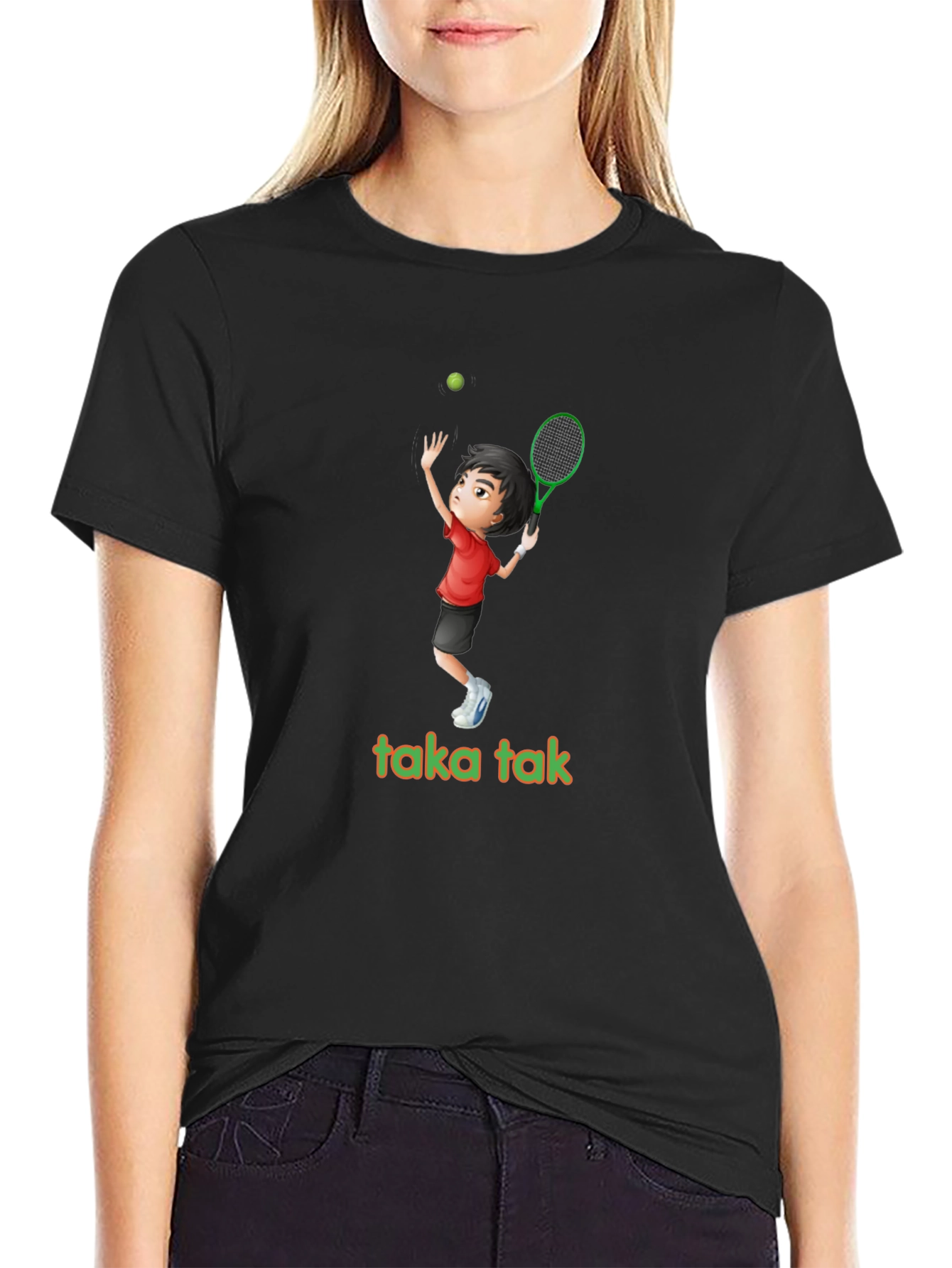 Tennis Player Graphic T-Shirt - taka tak