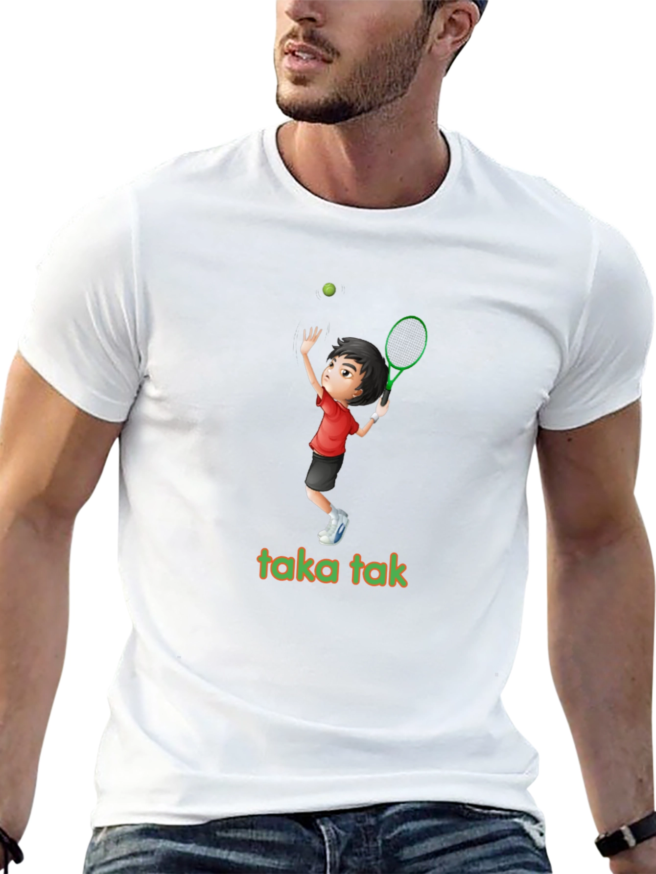 Tennis Player Graphic T-Shirt - taka tak
