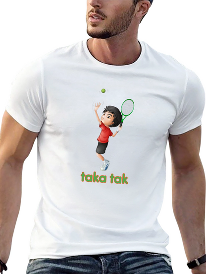 Tennis Player Graphic T-Shirt - taka tak