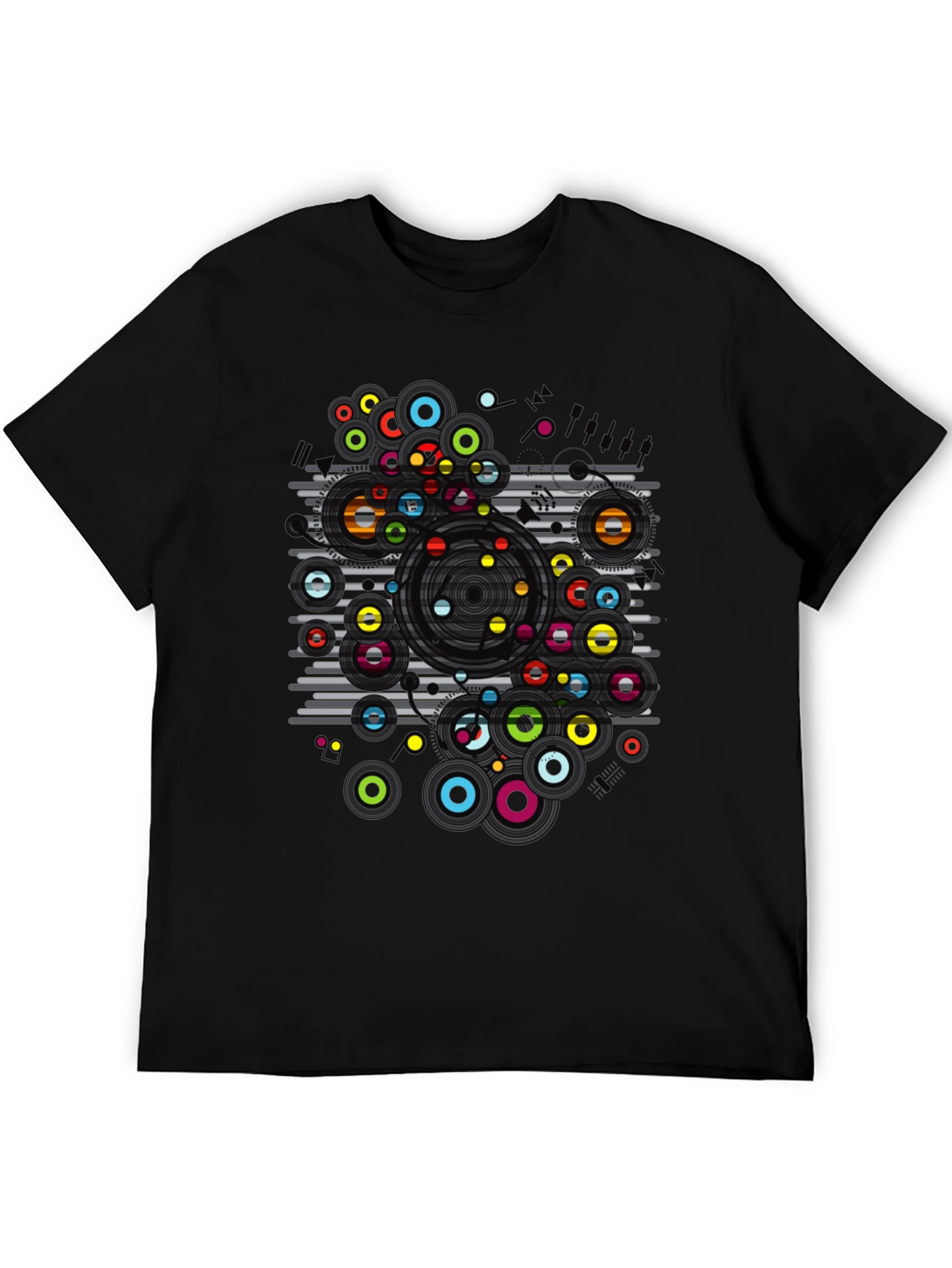 Abstract Circles Graphic T-Shirt - Modern Art Tee