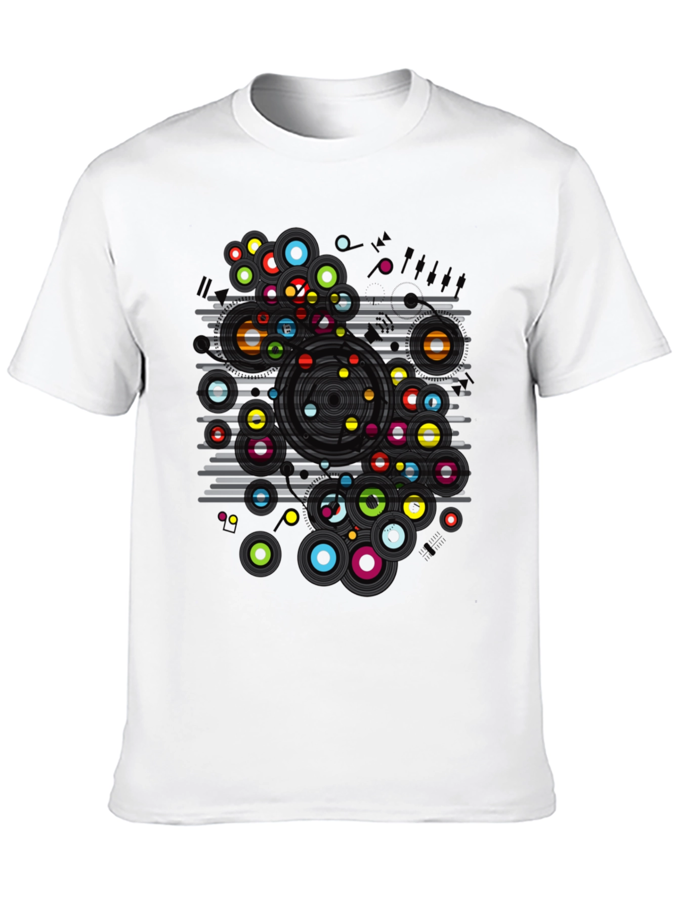 Abstract Circles Graphic T-Shirt - Modern Art Tee