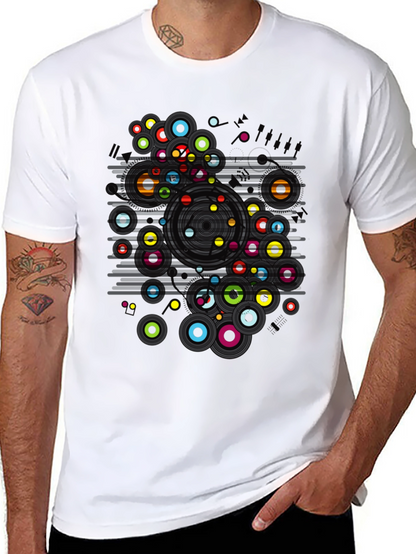 Abstract Circles Graphic T-Shirt - Modern Art Tee