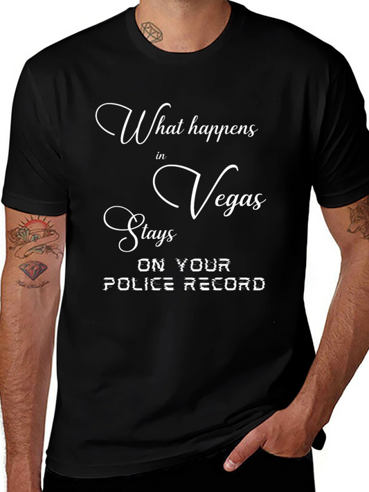 Vegas Police Record Graphic T-Shirt
