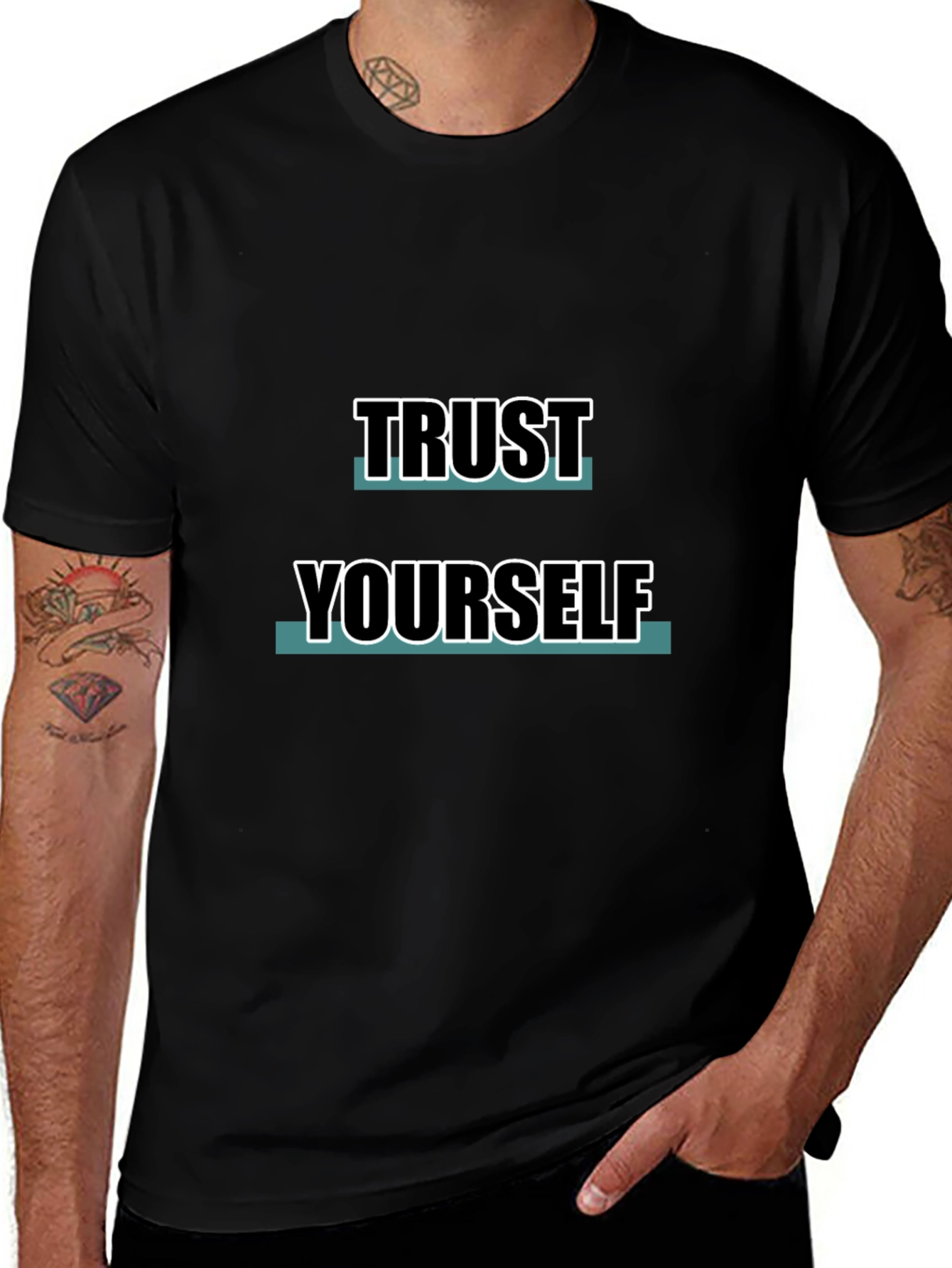 Trust Yourself Black Graphic Tee