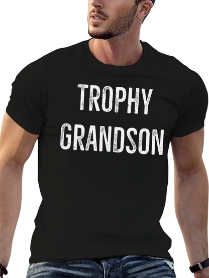 Trophy Grandson Black Graphic T-Shirt