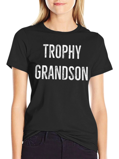 Trophy Grandson Black Graphic T-Shirt