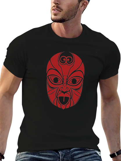 Tribal Mask Graphic Tee - Black