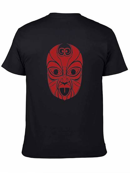 Tribal Mask Graphic Tee - Black