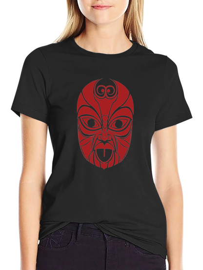 Tribal Mask Graphic Tee - Black