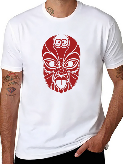 Tribal Mask Graphic Tee - Black