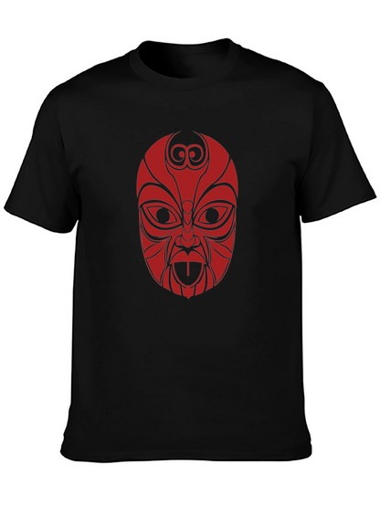 Tribal Mask Graphic Tee - Black