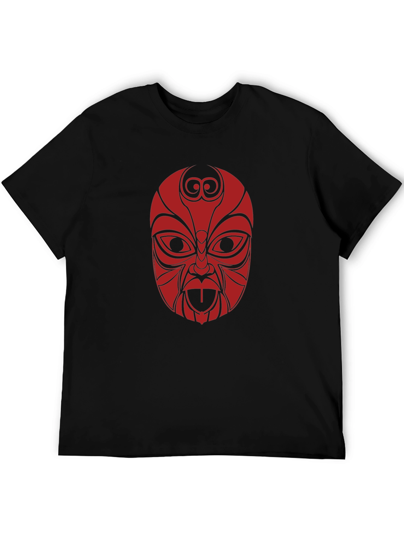 Tribal Mask Graphic Tee - Black