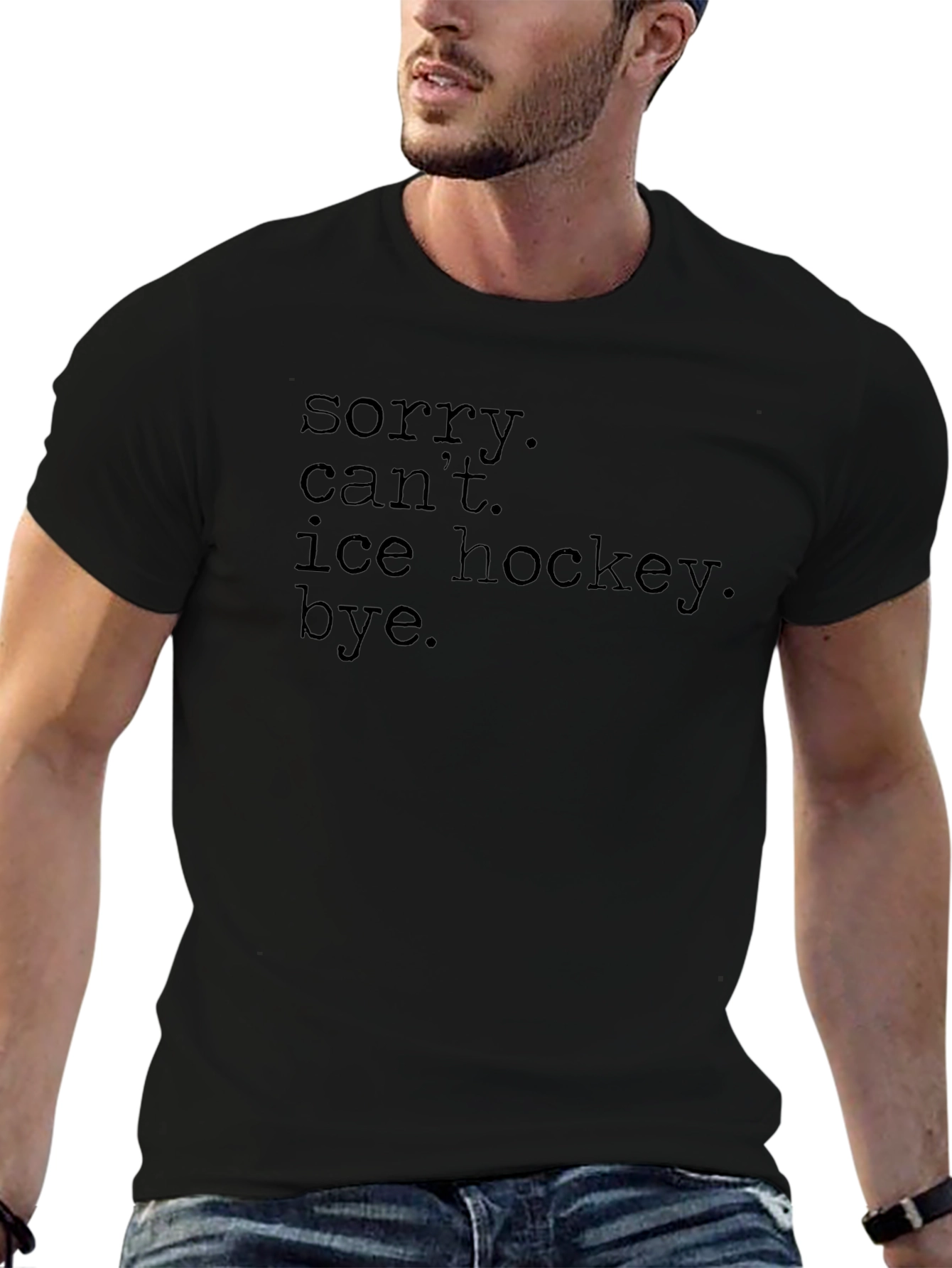 Sorry Cant Ice Hockey Bye. Graphic Tee
