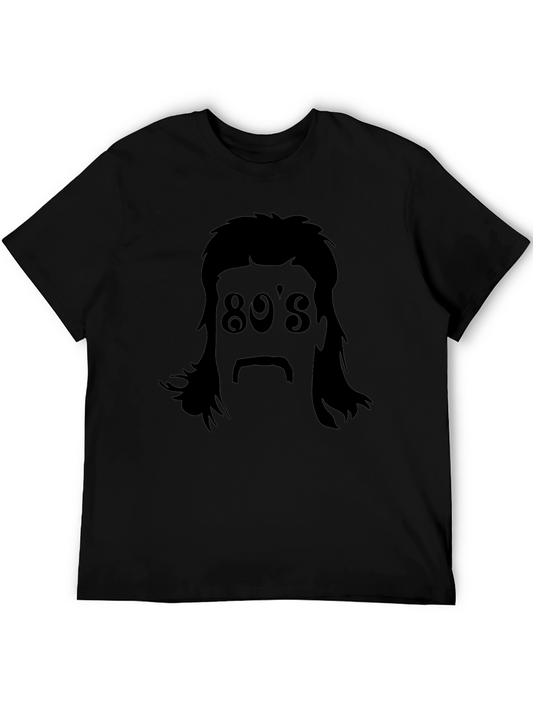 80s Mullet Silhouette Graphic T-Shirt - Retro Style