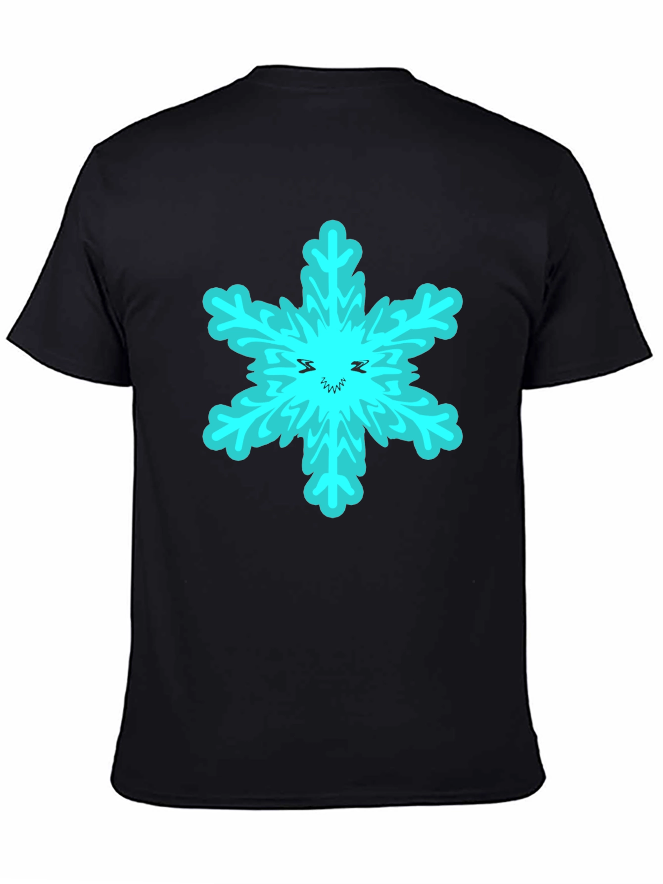 Snowflake Graphic T-Shirt - Black Cotton Tee