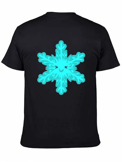 Snowflake Graphic T-Shirt - Black Cotton Tee