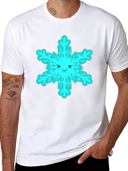 Snowflake Graphic T-Shirt - Black Cotton Tee