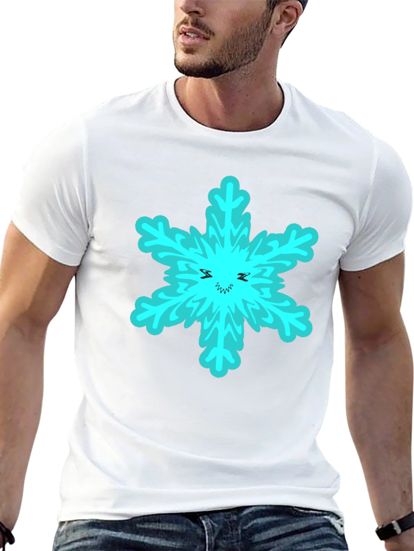 Snowflake Graphic T-Shirt - Black Cotton Tee