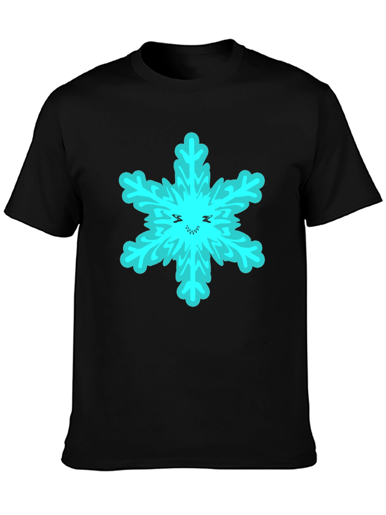 Snowflake Graphic T-Shirt - Black Cotton Tee
